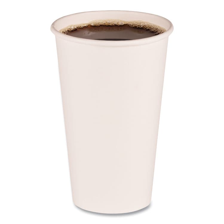 BOARDWALK Paper Hot Cups, 16 oz, White, 50/Sleeve, 20 Sleeves/Carton (BWKWHT16HCUP) thumbnail 3