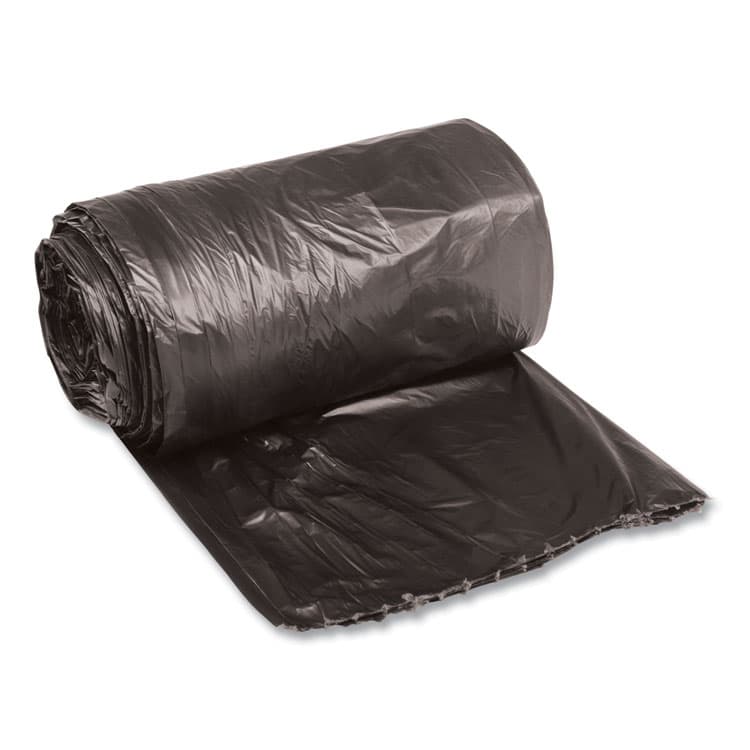 BOARDWALK Low-Density Waste Can Liners, 16 gal, 0.35 mil, 24" x 32", Black, Perforated Roll, 50 Bags/Roll, 10 Rolls/Carton (BWK2432L)