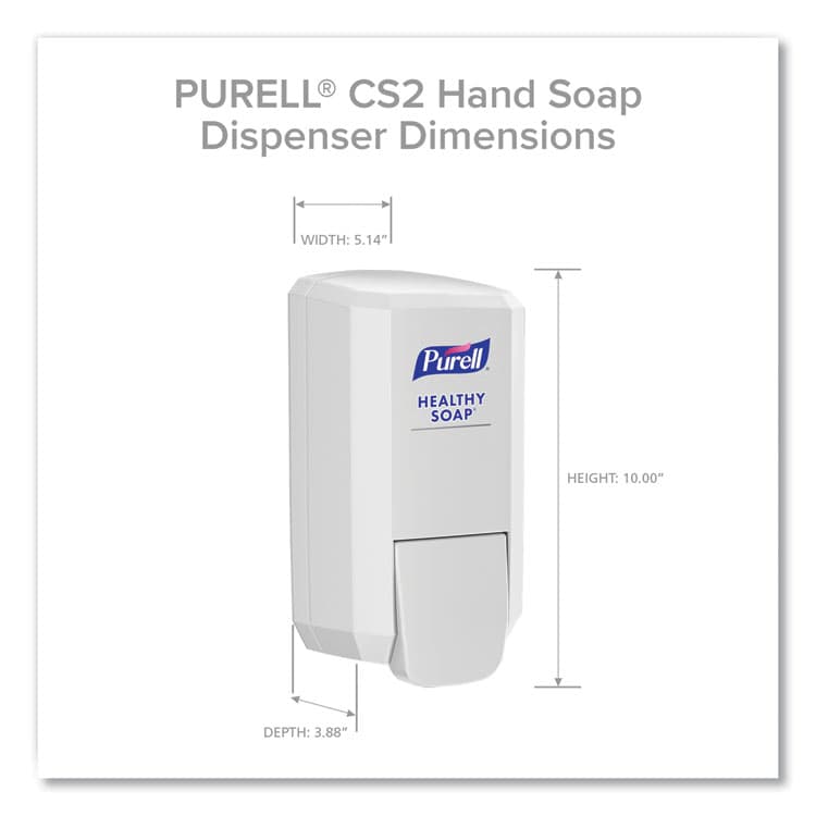 GO-JO INDUSTRIES CS2 Hand Sanitizer Dispenser, 1,000 mL, 5.14 x 3.83 x 10, White, 6/Carton (GOJ412106CT) thumbnail 3