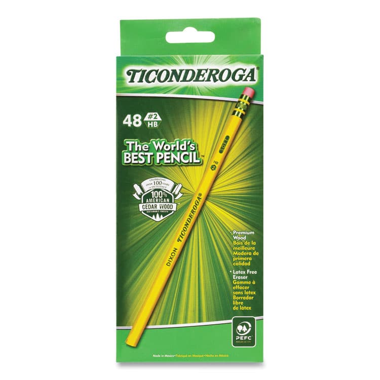 DIXON TICONDEROGA CO. Pencils, HB (#2), Black Lead, Yellow Barrel, 48/Pack (DIXX13922X)