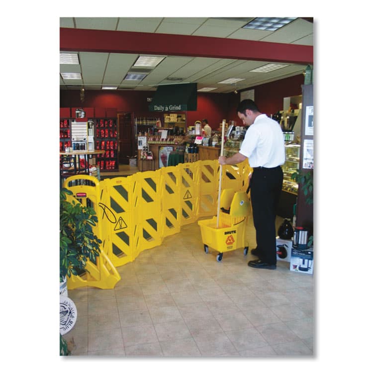 RUBBERMAID COMMERCIAL PROD. Portable Mobile Safety Barrier, Plastic, 13 ft x 40", Yellow (RCP9S1100YEL) thumbnail 4
