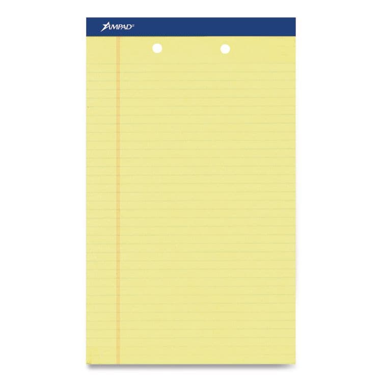 AMPAD/DIV. OF AMERCN PD&PPR Perforated Writing Pads, Wide/Legal Rule, (50) Canary Yellow 8.5 x 14 Sheets, Dozen (TOP20233)
