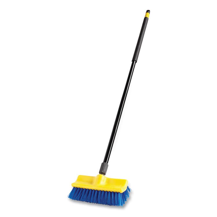 RUBBERMAID COMMERCIAL PROD. Bi-Level Deck Scrub Brush, Blue Polypropylene Bristles, 10" Brush, 10" Plastic Block, Threaded Hole (RCP6337BLU) thumbnail 3