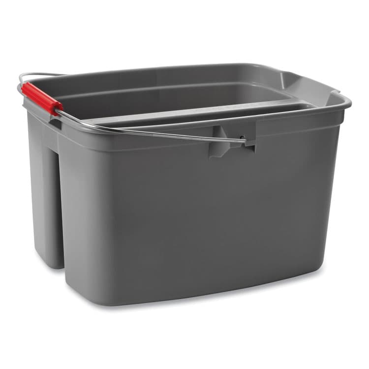 RUBBERMAID COMMERCIAL PROD. 19 Quart Double Utility Pail, Plastic, Gray, 18 x 14.5 x 10 (RCP262888GY) thumbnail 2