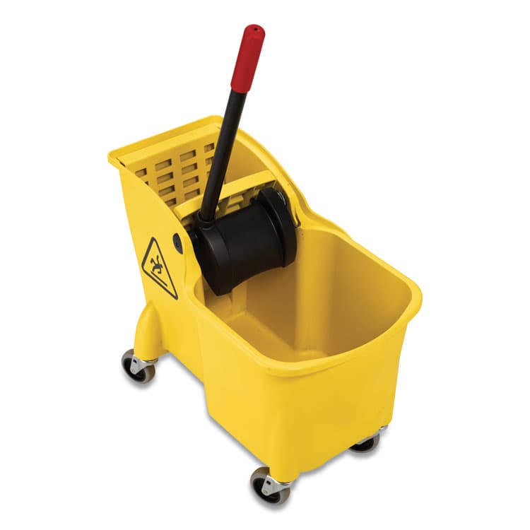RUBBERMAID COMMERCIAL PROD. Tandem 31-Quart Bucket/Wringer Combo, Reverse, Yellow (RCP738000YEL) thumbnail 3