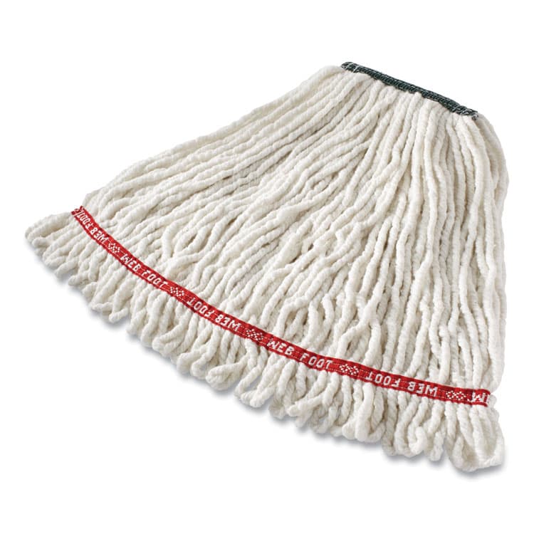 RUBBERMAID COMMERCIAL PROD. Web Foot Shrinkless Looped-End Wet Mop Head, Cotton/Synthetic, Medium, White (RCPA21206WHI) thumbnail 4