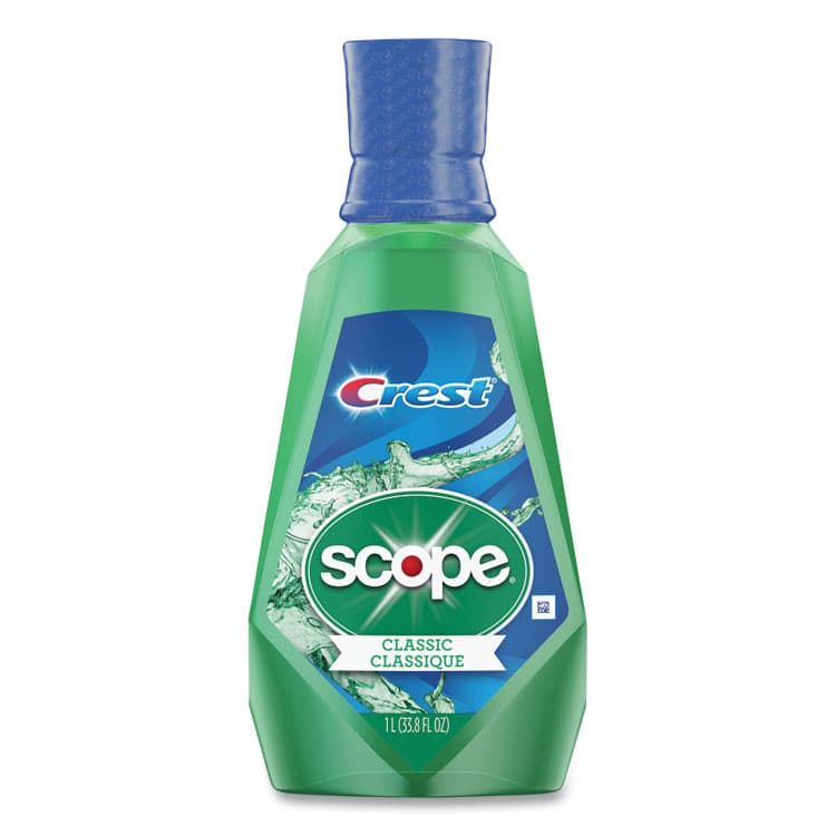 PROCTER & GAMBLE Plus Scope Mouth Rinse, Classic Mint Flavor, 1 L Bottle, 6/Carton (PGC95662)