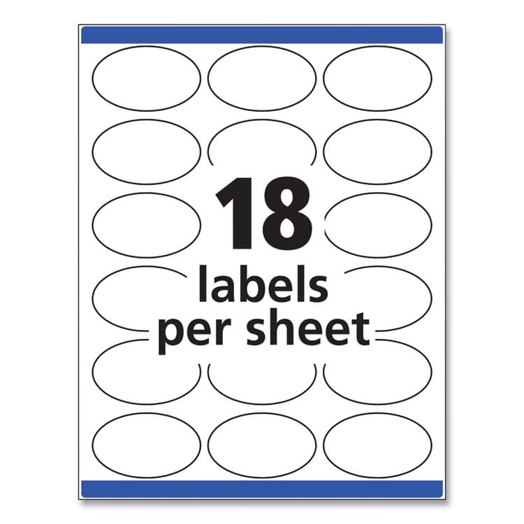 AVERY PRODUCTS CORPORATION Oval Print-to-the-Edge Labels, 1.5 x 2.5, White, 18/Sheet, 15 Sheets/Pack (AVE6583) thumbnail 3
