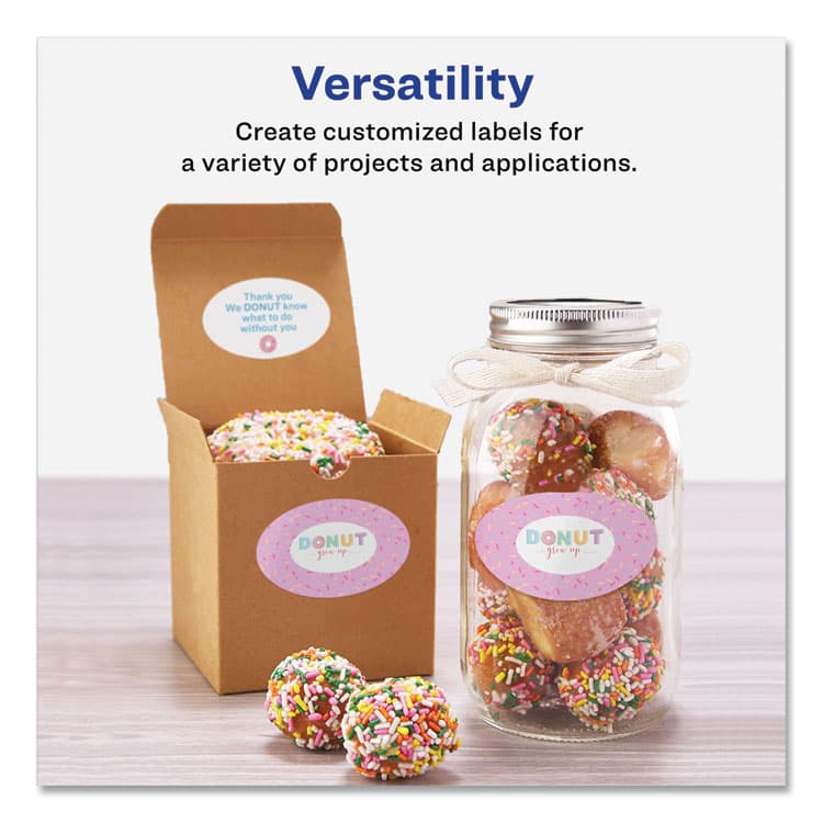 AVERY PRODUCTS CORPORATION Oval Labels with Sure Feed and Easy Peel, 1.5 x 2.5, Glossy White, 180/Pack (AVE22804) thumbnail 2