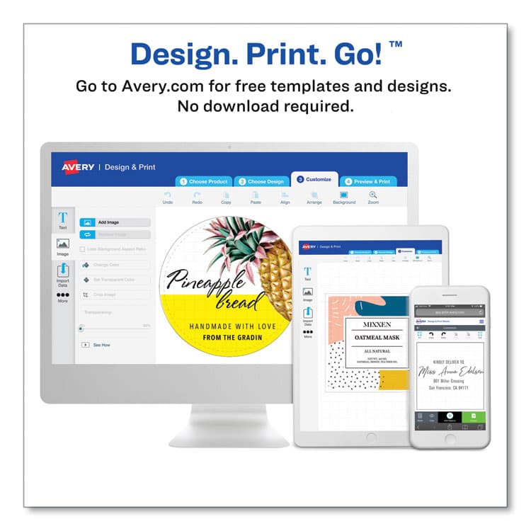 AVERY PRODUCTS CORPORATION Removable Print-to-the-Edge White Labels w/ Sure Feed, 3.5 x 4.75, 32/Pack (AVE22827) thumbnail 4