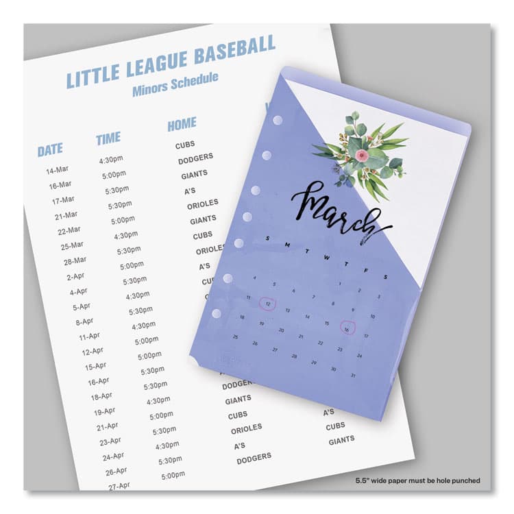 AVERY PRODUCTS CORPORATION Small Binder Pockets, Standard, 7-Hole Punched, Assorted, 9.25 x 5.5, 5/Pack (AVE75307) thumbnail 3