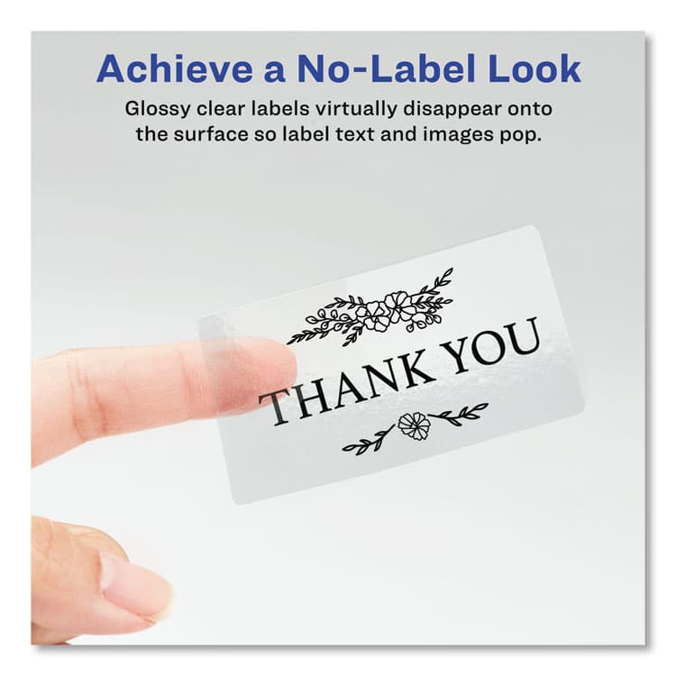 AVERY PRODUCTS CORPORATION Print-to-the-Edge Labels with Sure Feed and Easy Peel, 2 x 3, Glossy Clear, 80/Pack (AVE22822) thumbnail 2