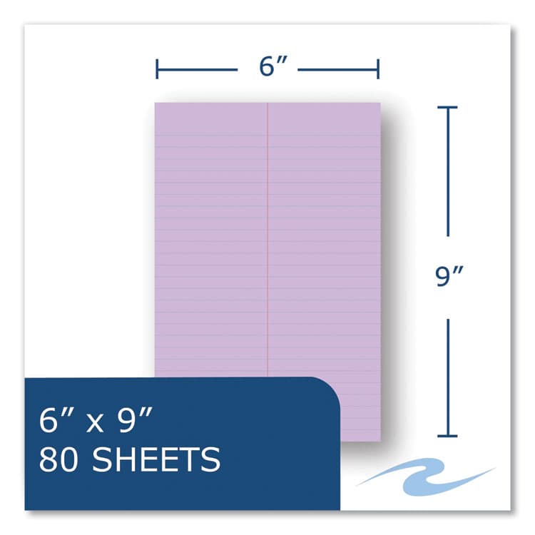 ROARING SPRING PAPER PRODUCTS EnviroShades Steno Notepad, White Cover, Gregg Rule, (80) Orchid 6 x 9 Sheets, 4/Pack (ROA12264) thumbnail 2