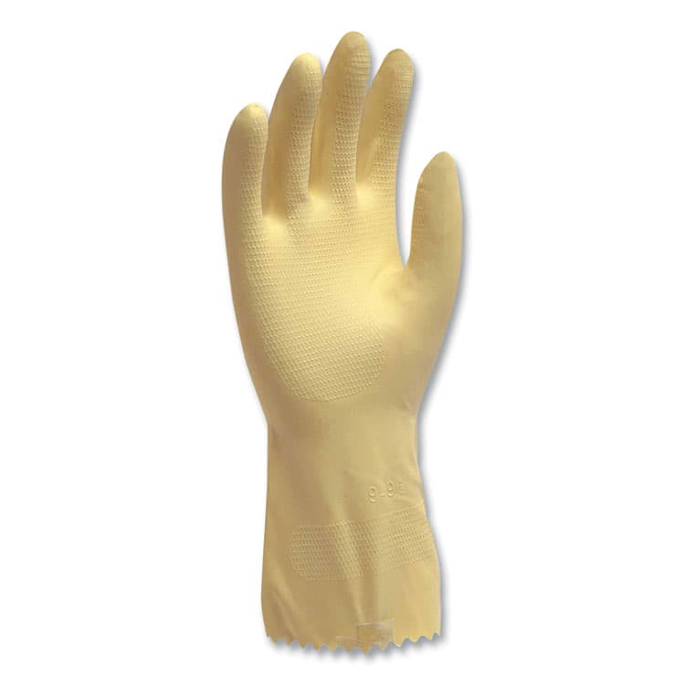 TRADEX INTERNATIONAL Pro L6500 Series Flock-Lined Latex Gloves, 12" Long, Medium, Yellow, 12 Pairs (TXILMD6500)
