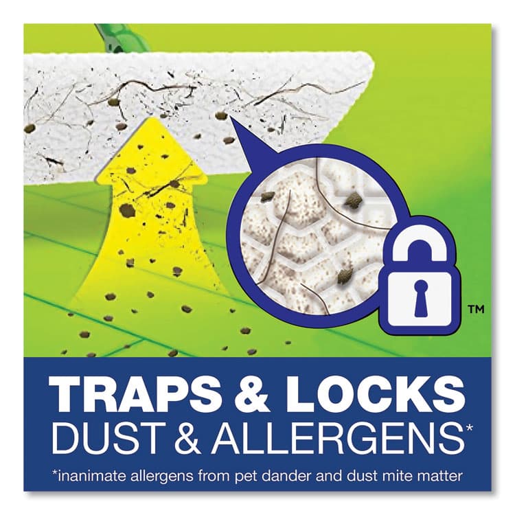 PROCTER & GAMBLE Sweeper Mop, 10 x 4.8 White Cloth Head, 46" Green/Silver Aluminum/Plastic Handle, 3/Carton (PGC09060CT) thumbnail 3