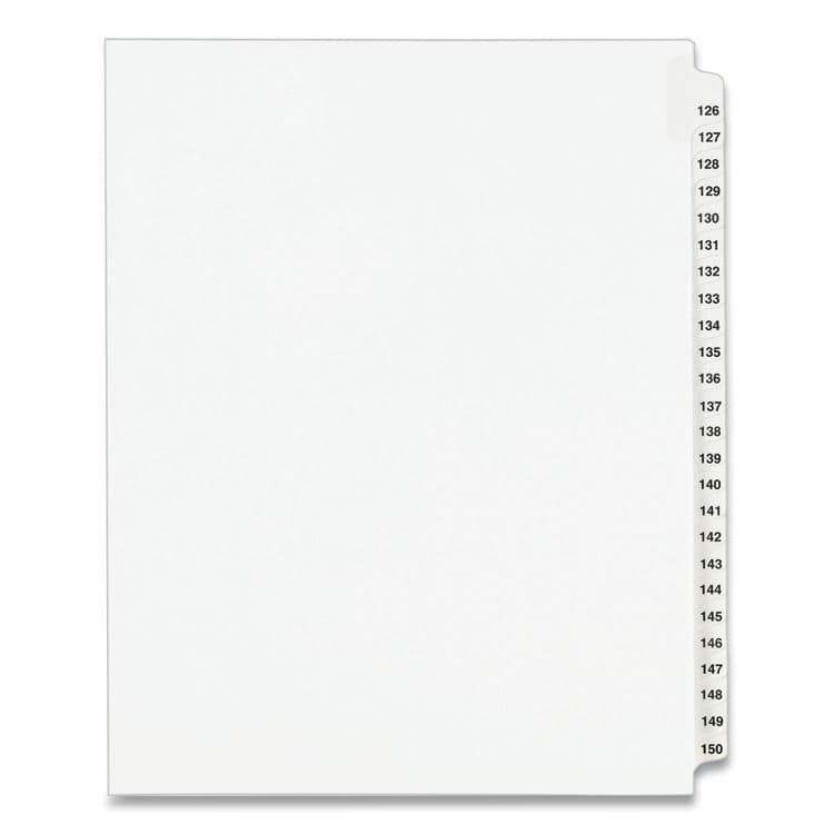 AVERY PRODUCTS CORPORATION Preprinted Legal Exhibit Side Tab Index Dividers, Avery Style, 25-Tab, 126 to 150, 11 x 8.5, White, 1 Set, (1335) (AVE01335)