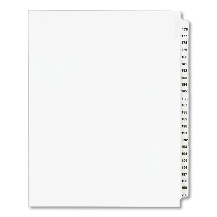 AVERY PRODUCTS CORPORATION Preprinted Legal Exhibit Side Tab Index Dividers, Avery Style, 25-Tab, 176 to 200, 11 x 8.5, White, 1 Set, (1337) (AVE01337)