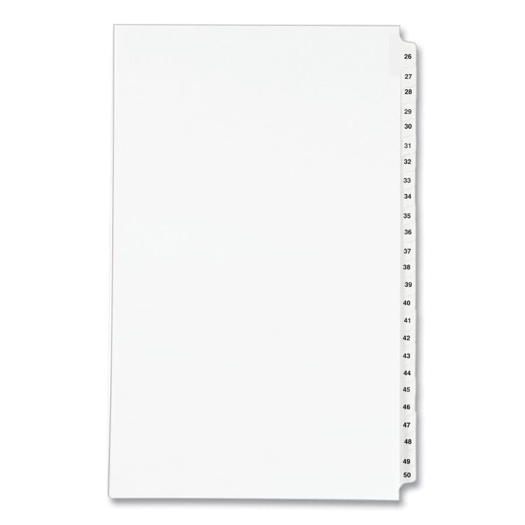 AVERY PRODUCTS CORPORATION Preprinted Legal Exhibit Side Tab Index Dividers, Avery Style, 25-Tab, 26 to 50, 14 x 8.5, White, 1 Set, (1431) (AVE01431)