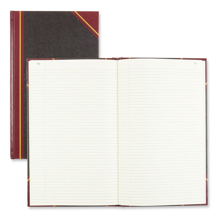 REDIFORM OFFICE PRODUCTS Texthide Record Book, 1-Subject, Medium/College Rule, Black/Burgundy Cover, (500) 14 x 8.5 Sheets (RED57151) thumbnail 2