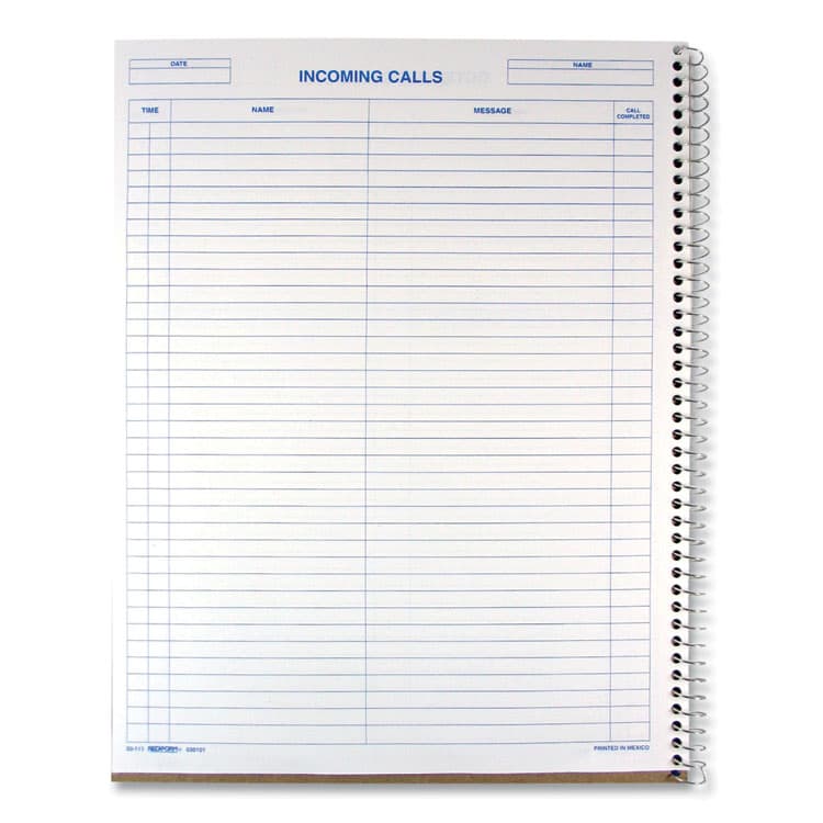REDIFORM OFFICE PRODUCTS Wirebound Call Register, One-Part (No Copies), 11 x 8.5, 100 Forms Total (RED50111) thumbnail 3