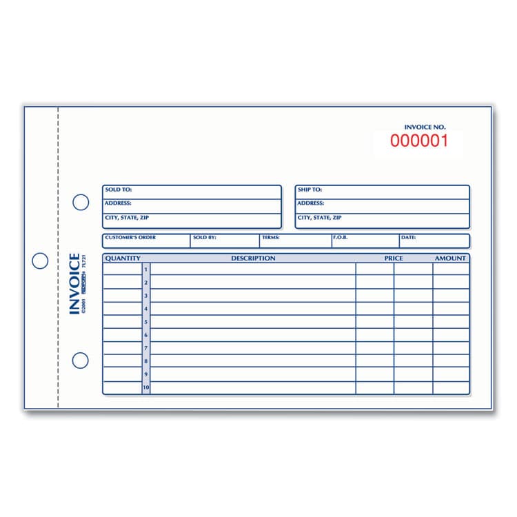 REDIFORM OFFICE PRODUCTS Invoice Book, Two-Part Carbonless, 5.5 x 7.88, 50 Forms Total (RED7L721)
