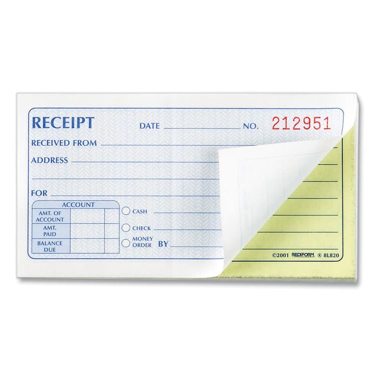 REDIFORM OFFICE PRODUCTS Small Money Receipt Book, Two-Part Carbonless, 2.75 x 5, 50 Forms Total (RED8L820) thumbnail 4