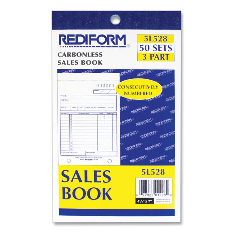 REDIFORM OFFICE PRODUCTS Sales Book, 12 Lines, Three-Part Carbonless, 4.25 x 6.38, 50 Forms Total (RED5L528) thumbnail 2