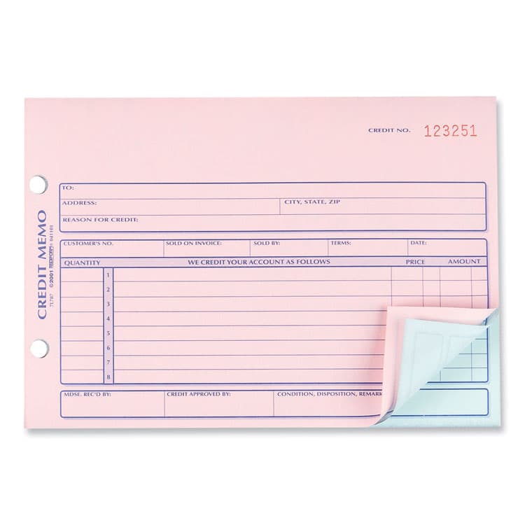 REDIFORM OFFICE PRODUCTS Credit Memo Book, Three-Part Carbonless, 5.5 x 7.88, 50 Forms Total (RED7L787) thumbnail 3