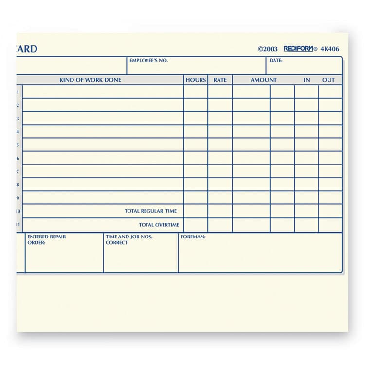 REDIFORM OFFICE PRODUCTS Daily Employee Time Cards, Two Sides, 4.25 x 7, 100/Pad (RED4K406) thumbnail 4
