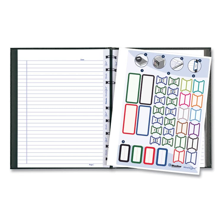 REDIFORM OFFICE PRODUCTS MiracleBind Notebook, 1-Subject, Medium/College Rule, Black Cover, (75) 9.25 x 7.25 Sheets (REDAF915081) thumbnail 4