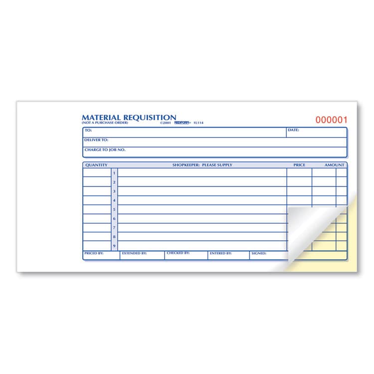 REDIFORM OFFICE PRODUCTS Material Requisition Book, Two-Part Carbonless, 7.88 x 4.25, 50 Forms Total (RED1L114) thumbnail 4