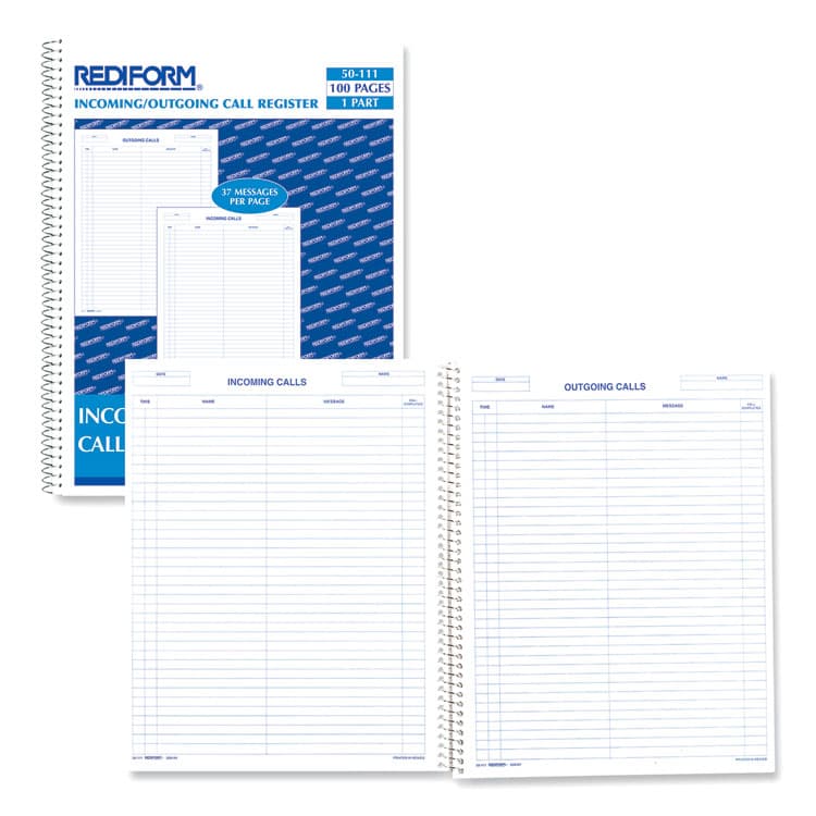 REDIFORM OFFICE PRODUCTS Wirebound Call Register, One-Part (No Copies), 11 x 8.5, 100 Forms Total (RED50111) thumbnail 2