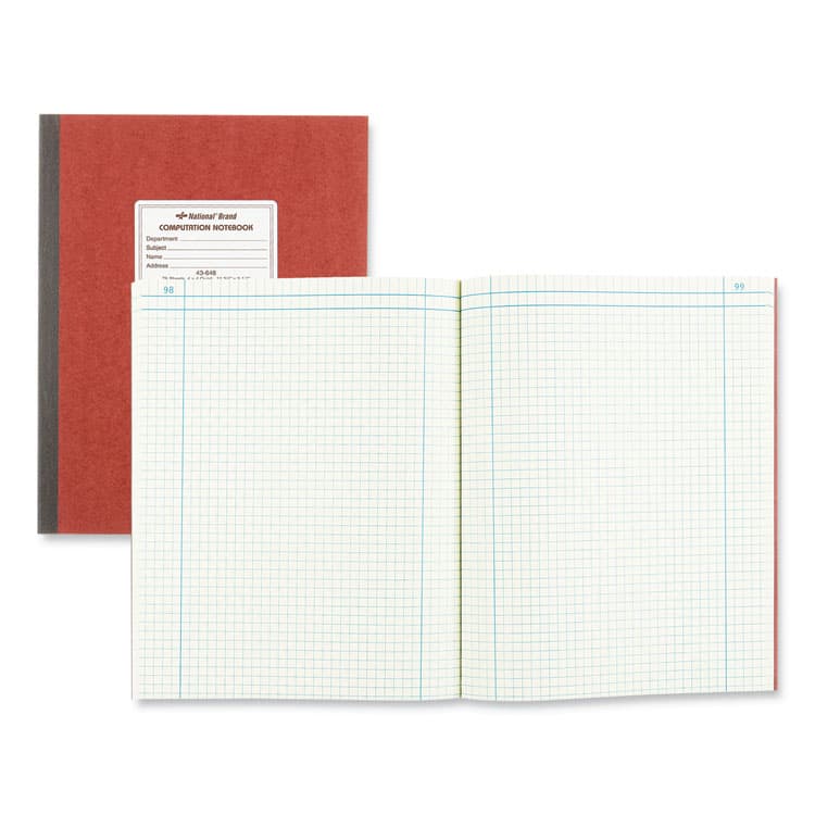 REDIFORM OFFICE PRODUCTS Computation Notebook, Quadrille Rule (4 sq/in), Brown Cover, (75) 11.75 x 9.25 Sheets (RED43648) thumbnail 2