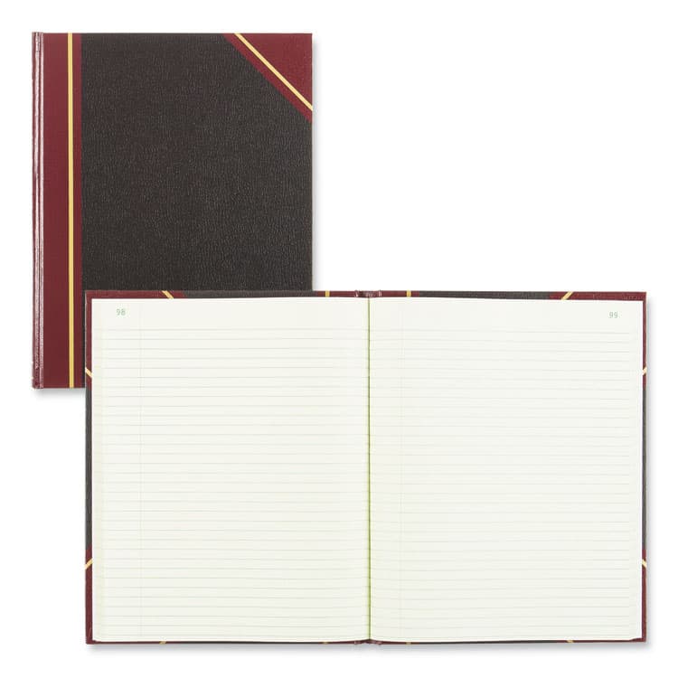 REDIFORM OFFICE PRODUCTS Texthide Eye-Ease Record Book, Black/Burgundy/Gold Cover, 10.38 x 8.38 Sheets, 300 Sheets/Book (RED56231) thumbnail 2