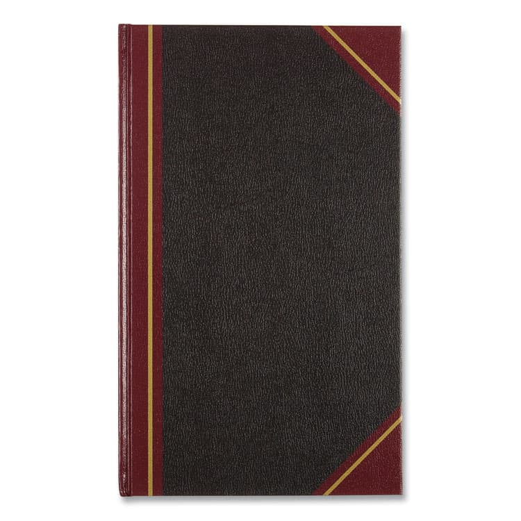 REDIFORM OFFICE PRODUCTS Texthide Eye-Ease Record Book, Black/Burgundy/Gold Cover, 14.25 x 8.75 Sheets, 300 Sheets/Book (RED57131)