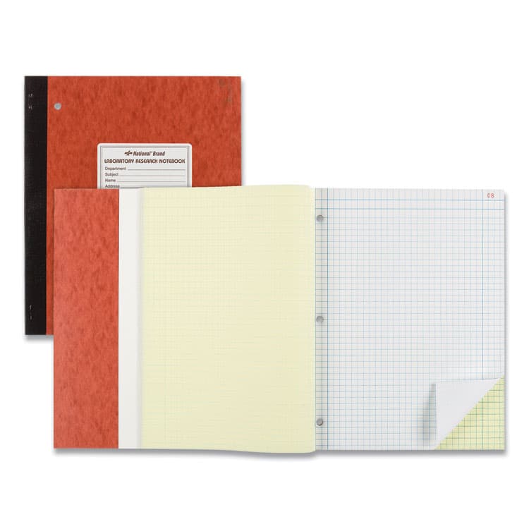 REDIFORM OFFICE PRODUCTS Duplicate Laboratory Notebooks, Two-Part Carbonless, Quadrille Rule (4 sq/in), Brown Cover, (200) 11 x 9.25 Sheets (RED43649) thumbnail 3
