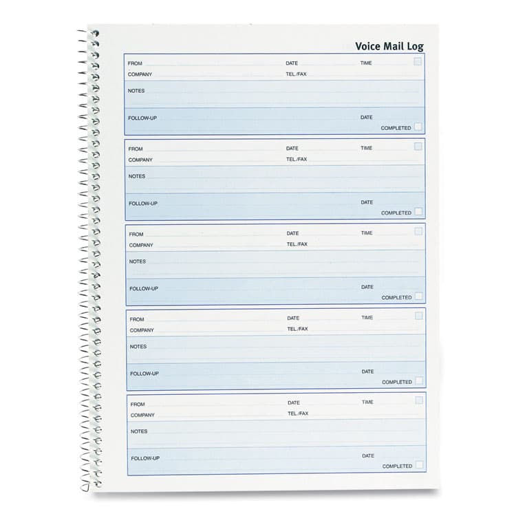 REDIFORM OFFICE PRODUCTS Follow-up Wirebound Voice Mail Log Book, One-Part (No Copies), 7.5 x 2, 5 Forms/Sheet, 500 Forms Total (RED51114) thumbnail 3