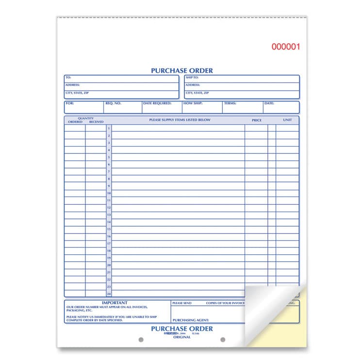 REDIFORM OFFICE PRODUCTS Purchase Order Book, 17 Lines, Two-Part Carbonless, 8.5 x 11, 50 Forms Total (RED1L146) thumbnail 4