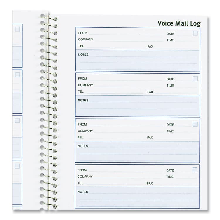 REDIFORM OFFICE PRODUCTS Detail Wirebound Voice Mail Log Book, One-Part (No Copies), 5 x 1.63, 6 Forms/Sheet, 600 Forms Total (RED51113) thumbnail 4