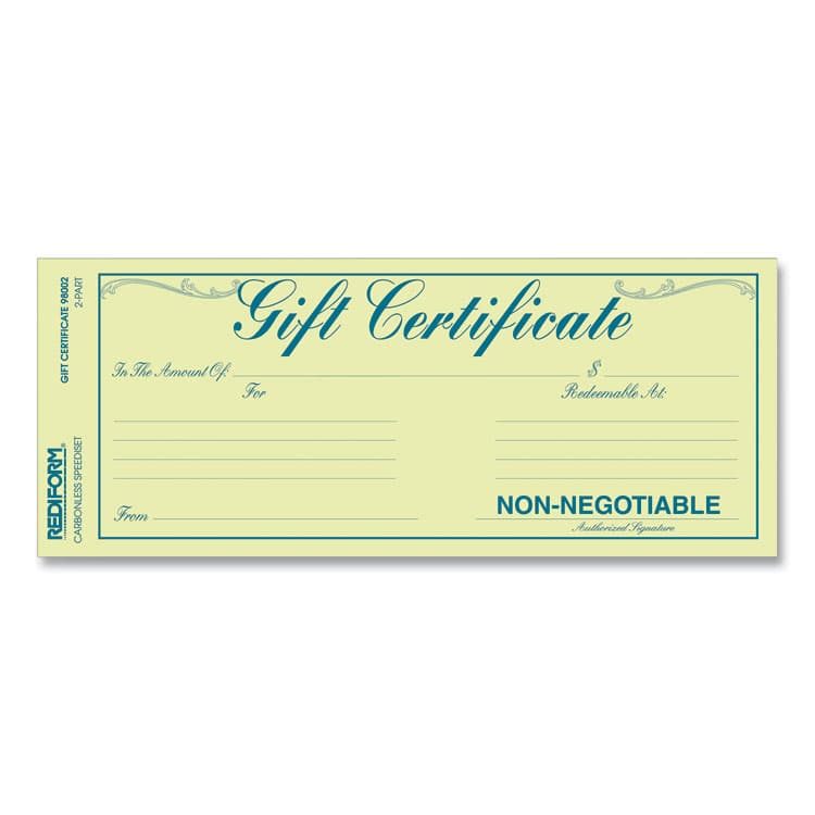 REDIFORM OFFICE PRODUCTS Gift Certificates with Envelopes, 8.5 x 3.67, Blue/Gold with Blue Border, 25/Pack (RED98002) thumbnail 3