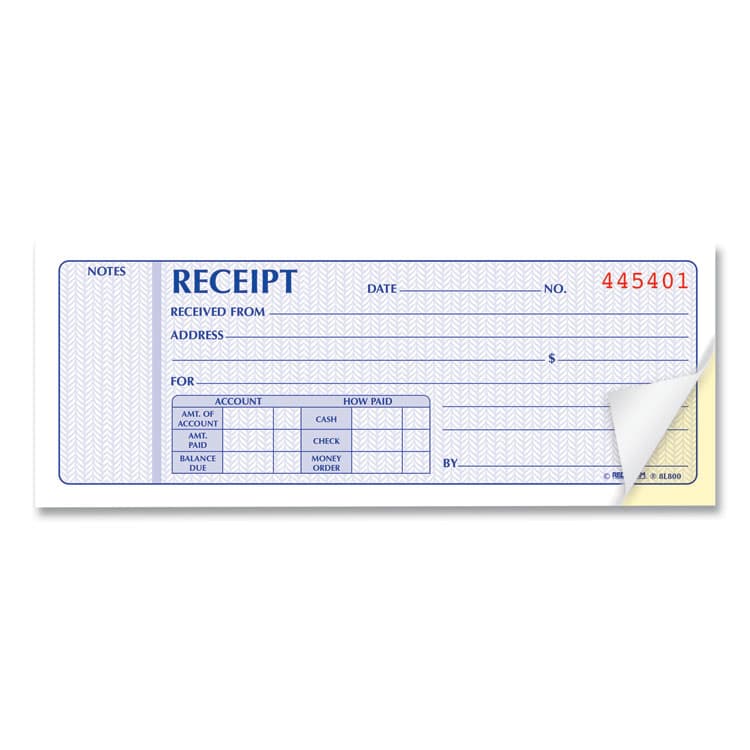 REDIFORM OFFICE PRODUCTS Receipt Book, Two-Part Carbonless, 7 x 2.75, 4 Forms/Sheet, 100 Forms Total (RED8L800) thumbnail 4