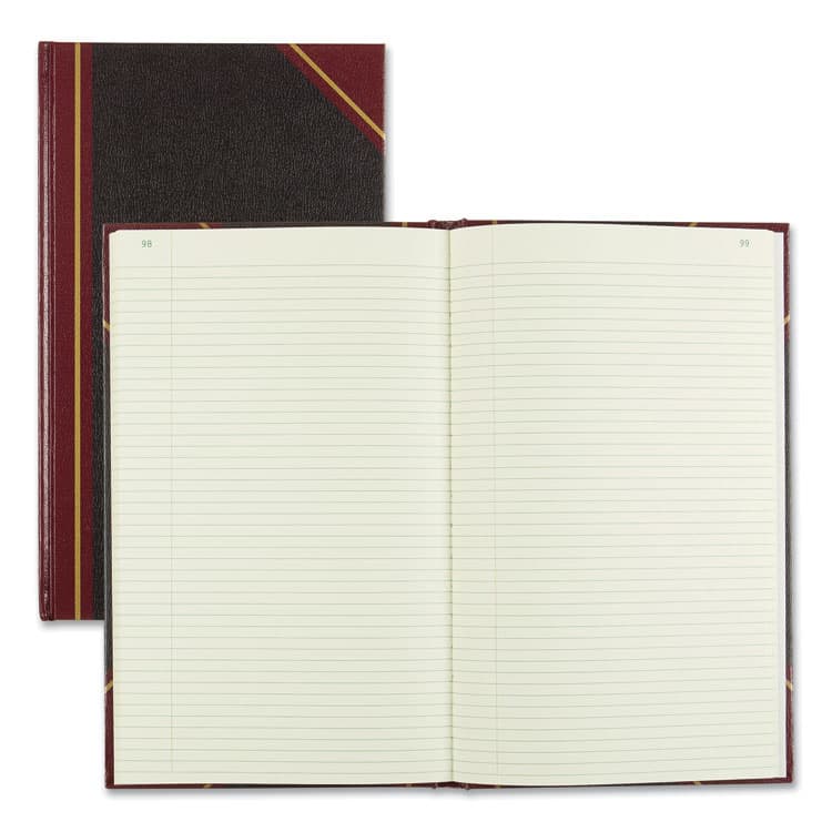 REDIFORM OFFICE PRODUCTS Texthide Eye-Ease Record Book, Black/Burgundy/Gold Cover, 14.25 x 8.75 Sheets, 300 Sheets/Book (RED57131) thumbnail 2