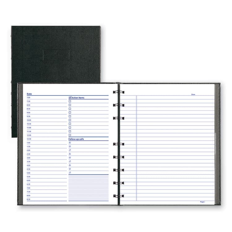 REDIFORM OFFICE PRODUCTS NotePro Undated Daily Planner, 9.25 x 7.25, Black Cover, Undated (REDA29C81)
