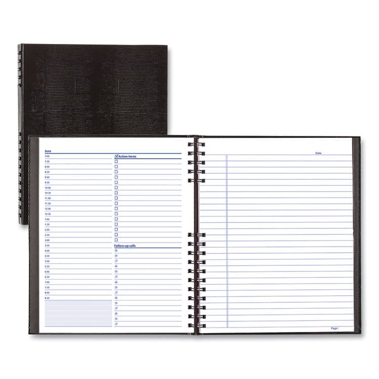 REDIFORM OFFICE PRODUCTS NotePro Undated Daily Planner, 10.75 x 8.5, Black Cover, Undated (REDA30C81)