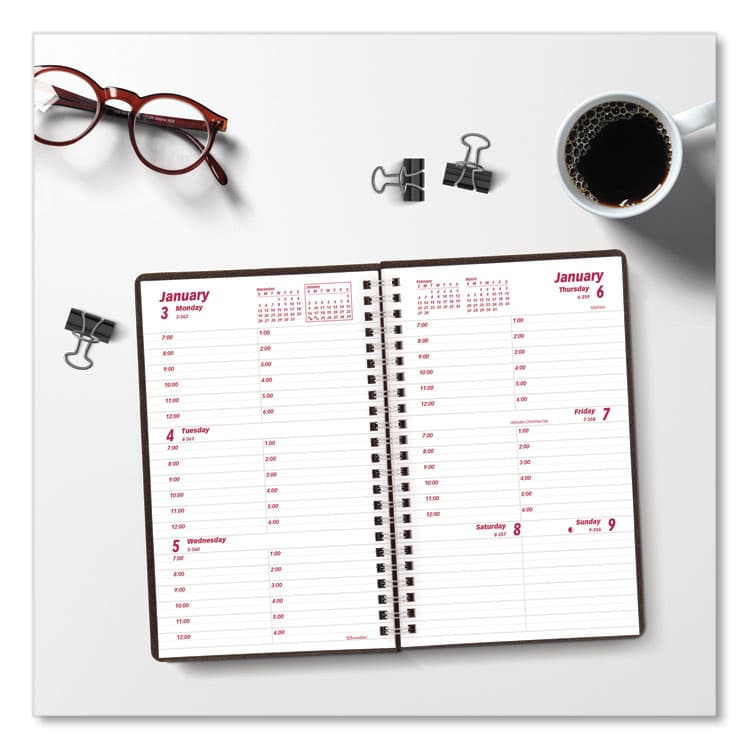 REDIFORM OFFICE PRODUCTS DuraFlex Weekly Planner, 8 x 5, Black Cover, 12-Month (Jan to Dec): 2026 (REDCB75VBLK) thumbnail 4