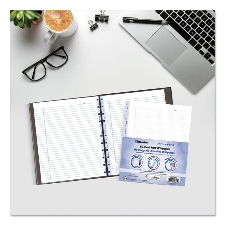 REDIFORM OFFICE PRODUCTS Ruled Paper Refill Sheets for all MiracleBind Notebooks and Planners, 11 x 9.06, White/Blue Sheets, Undated, 50/Pack (REDAFR11050R) thumbnail 4
