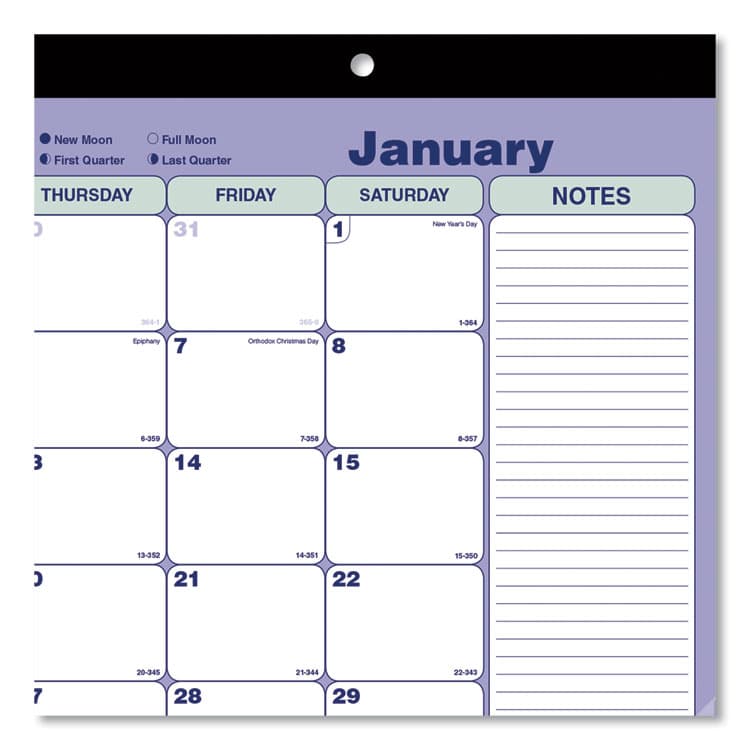 REDIFORM OFFICE PRODUCTS Monthly Desk Pad Calendar, 17.75 x 10.88, White/Blue/Green Sheets, Black Binding, Clear Corners, 12-Month (Jan to Dec): 2026 (REDC181700) thumbnail 4