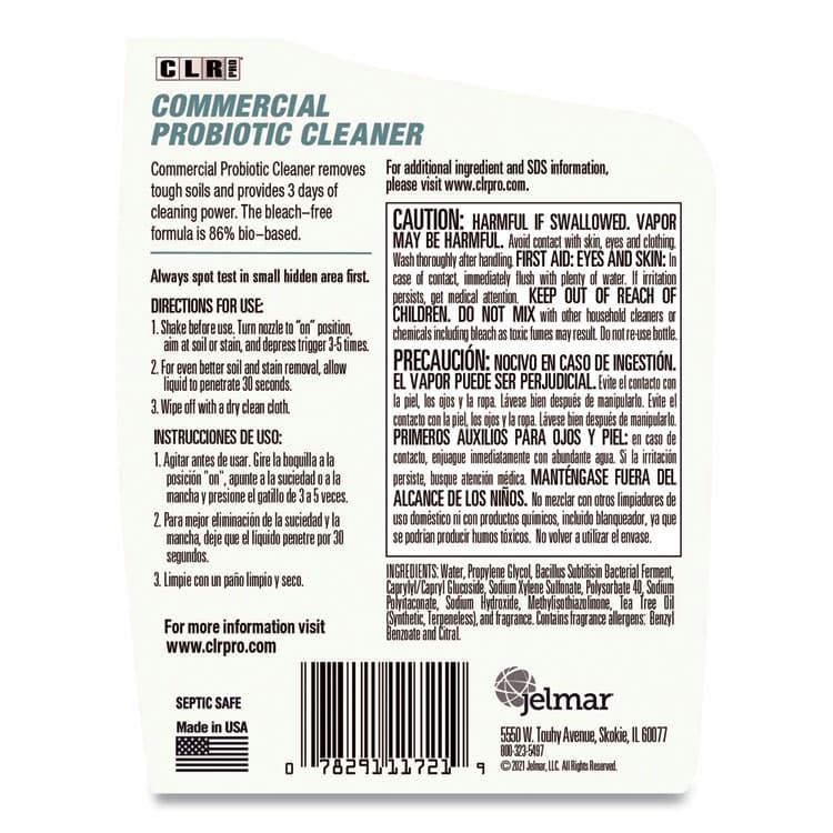 JELMAR, LLC Commercial Probiotic Cleaner, Lemon Scent, 32 oz Spray Bottle, 6/Carton (JELFMCPC326PRO) thumbnail 3