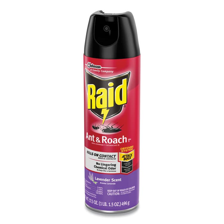 SC JOHNSON Ant and Roach Killer, 17.5 oz Aerosol Spray, Lavender, 12/Carton (SJN386221) thumbnail 3