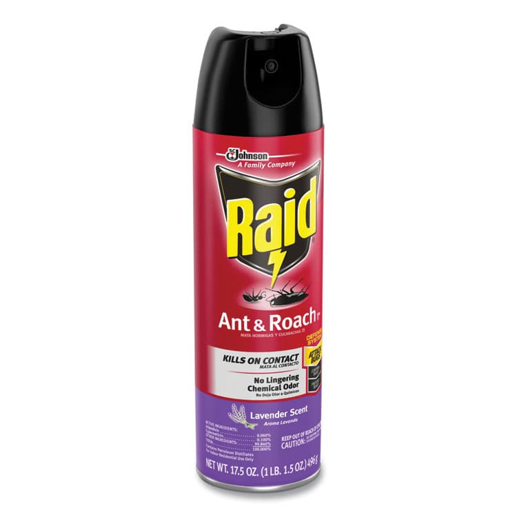 SC JOHNSON Ant and Roach Killer, 17.5 oz Aerosol Spray, Lavender, 12/Carton (SJN386221) thumbnail 4
